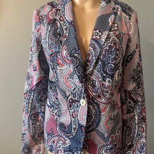 TOMMY HILFIGER PAISLEY RED, WHITE AND BLUE BLAZER
